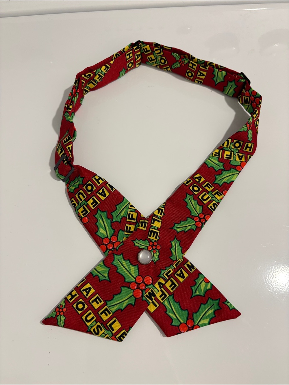 Waffle House Holiday Holly Print Neck Scarf - Red